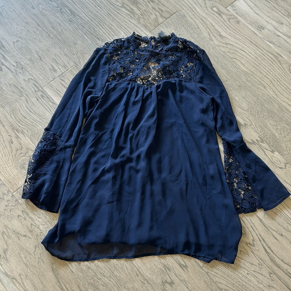 Trixxi navy blue long sleeve above the knee dress
